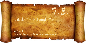Tabár Elemér névjegykártya
