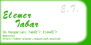 elemer tabar business card